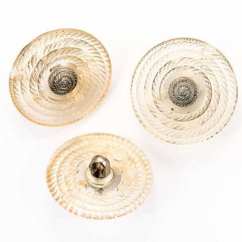 Knopf durchsichtig Rose Silber KD-15