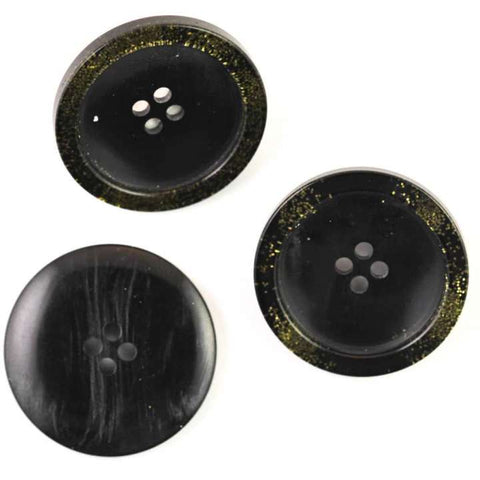 Knopf mit Gold Glitzer KM-69-schwarz