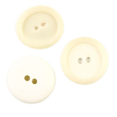 2-Loch Knöpfe Creme mit Klassischem Rand matt Glänzend KN-32