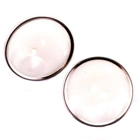 Knopf weiß-Silber KW-22