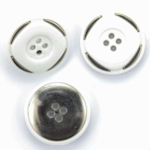 Mantel 5-Loch Knopf weiß KW-6