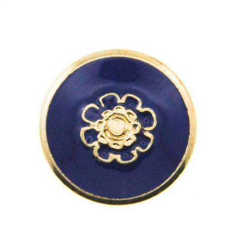 Knopf mit Blume MK-220g blau