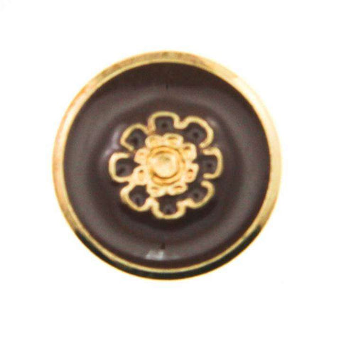 Knopf mit Blume MK-220g braun