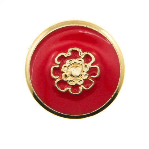 Knopf mit Blume MK-220g rot