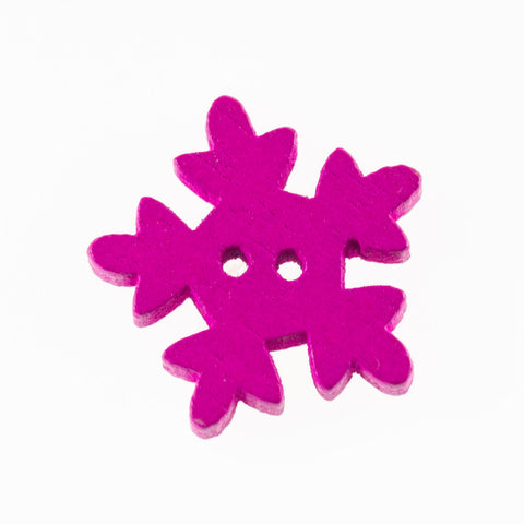 Holz Knopf Schneeflocke HK-35-pink