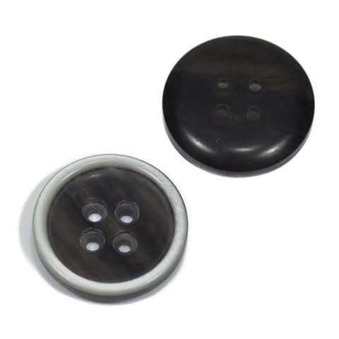 Leichter Hornimitat Knopf hi-85-anthrazit-silber