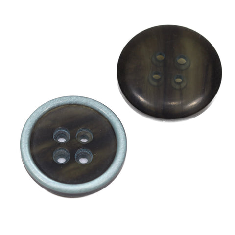 Leichter Hornimitat Knopf hi-85-braun-silber