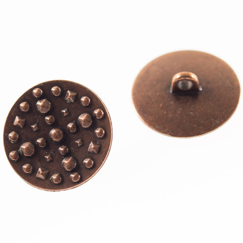 Knopf mit Nieten Muster mk-93kupfer