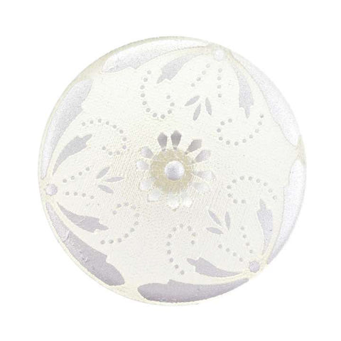 Knopf durchsichtig mit Silber Muster KD 20