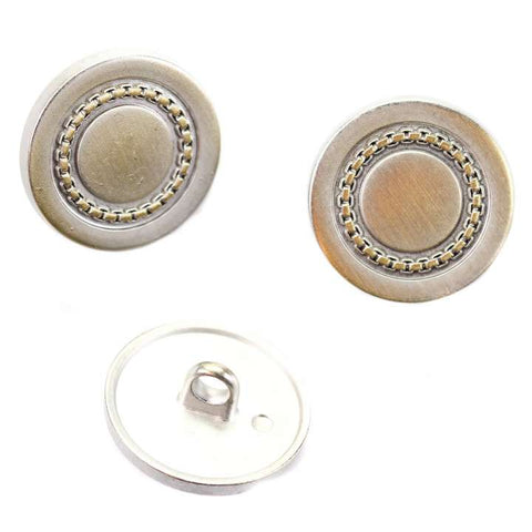 Metall Knopf Silber Gold MK-253sg