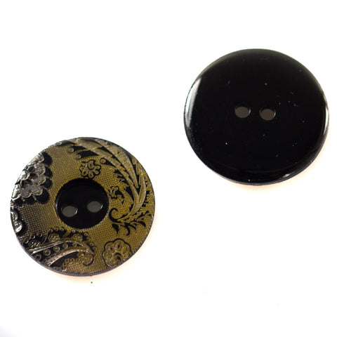 Knopf mit Paisley Muster km-12-flax