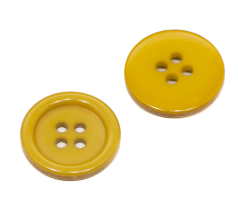 Knopf Senf gelb mit Rand KGL-180