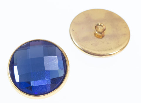 Knopf mit Glas Crystal st-200-gold-saphire