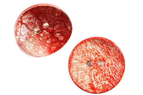 Holzknopf aus Kokosholz farbig HK-422 Rot Silber