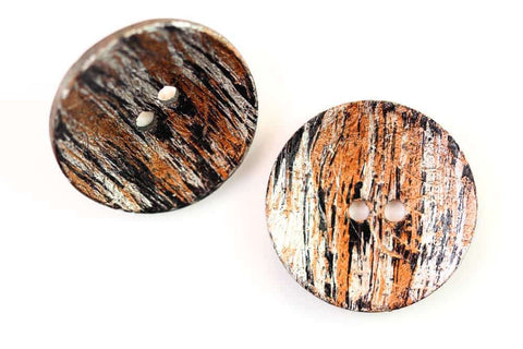 Kokos Knopf farbig HK-420 Kupfer-silber