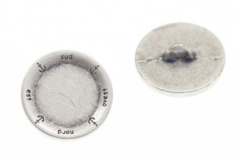 Kompass ÖsenKnopf mk-98-altsilber
