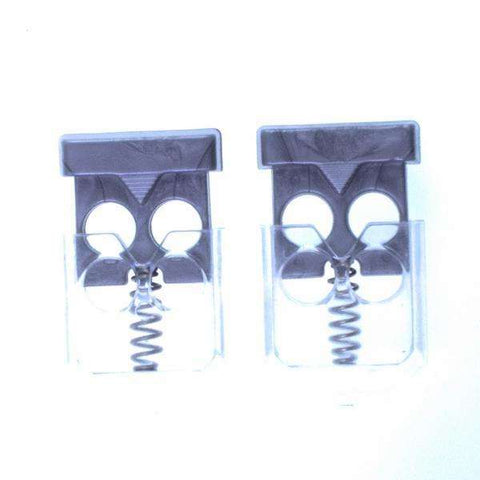 Kordelstopper 2-Loch transparent grau KOST-4s matt