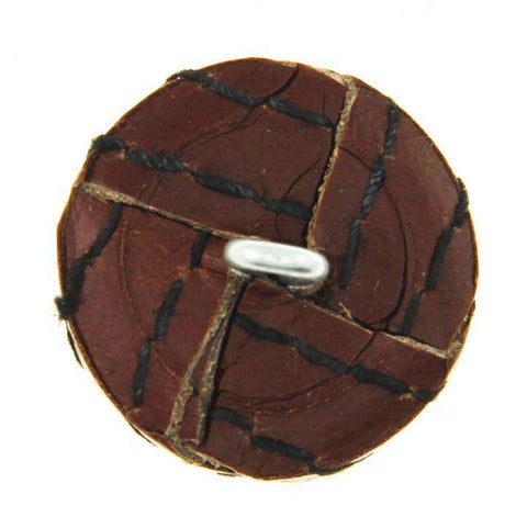 Knopf echt Leder LE-31 braun