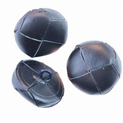 Knopf echt Leder LE-19-d.blau