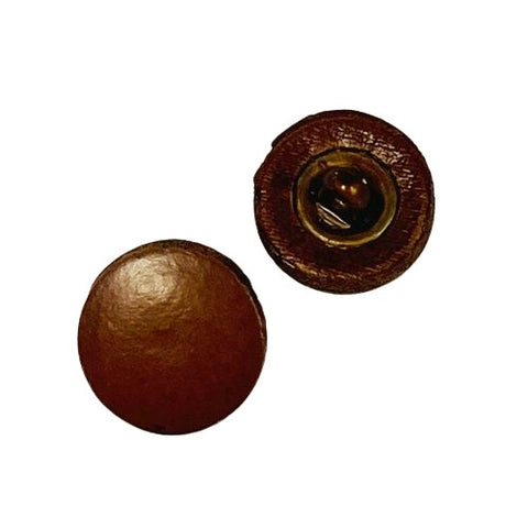 Leder Knopf Flach LE-7-braun