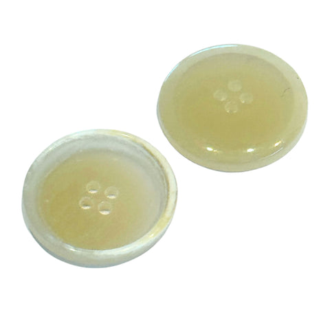 Hornimitat-Knopf Transparent Ecru – Für Blazer & Sakko (HI-125)