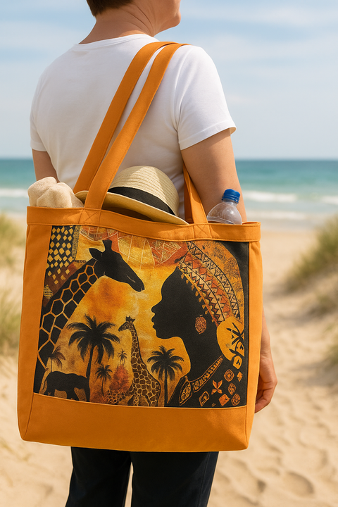 Afrika-Tasche Malika – Handgemachtes Unikat in Orange