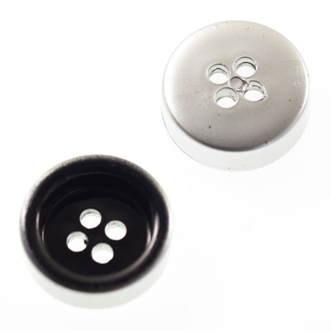 Ösen Knopf schwarz silber KSI-15