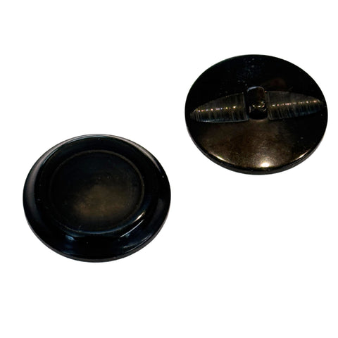 Dunkel Brauner Mantelknopf – Hornoptik mit Rand, Einzelstück (KM-SO-2)