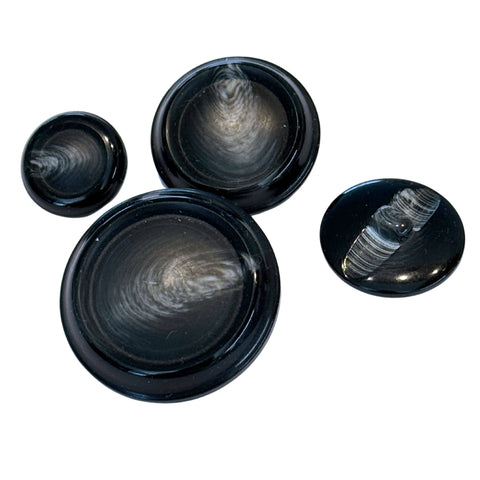 Knopf-Konvolut Anthrazit – Hornoptik für Mantel & Jacke