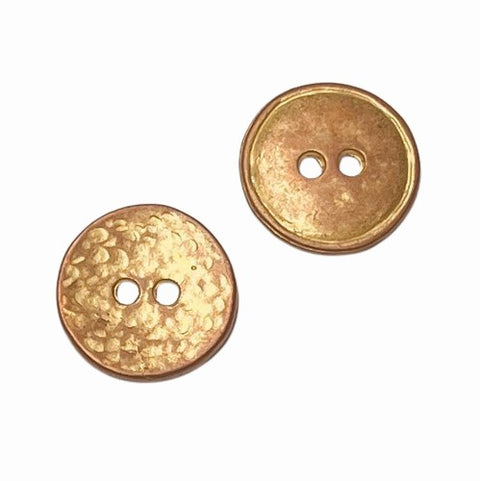 Metallknopf Kupferfarben mit goldenem Hammerschlag Muster