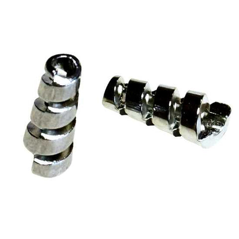 Kordelenden aus Metall – Silber Spiral KOE-2