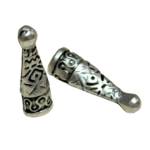 Kordelenden aus Metall – Silber im Mützen Design KOE-4