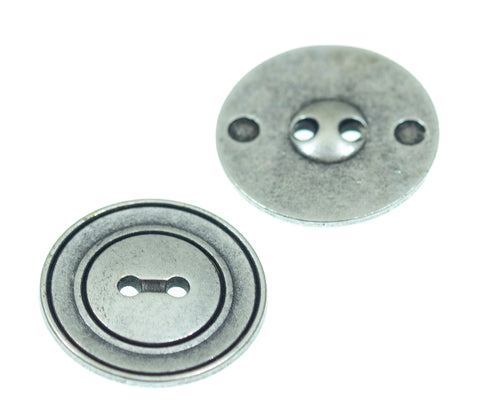 2-Loch Metall Knopf Silber MK-58-s