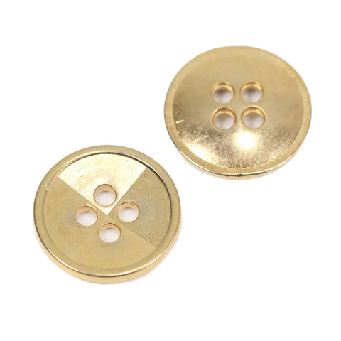 4-Loch Metall Knopf leicht geschüsselt mk-251-gold