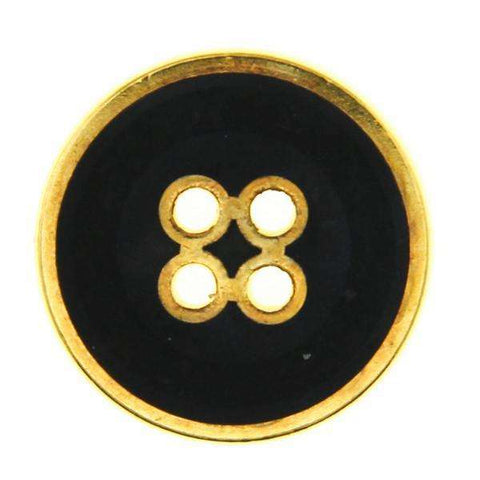 Metall Knopf schwarz Gold MK-366g Schwarz