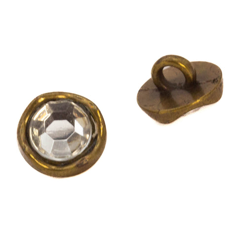 Trachten Knopf mit Strassstein TK-60-messing