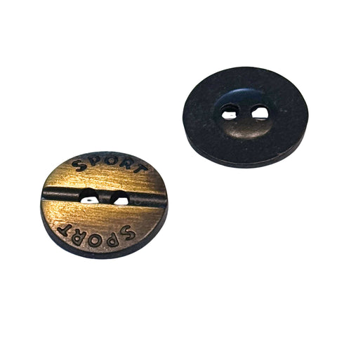 Metallkopf 2 -Loch Sport Messing gebürstet MK-23-AG