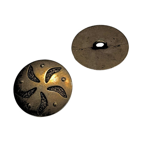 Metallknopf mit Windrad Muster Alt Messsing MK-22-ag