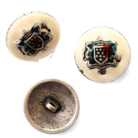 Wappen Knopf mit Öse creme mk-26