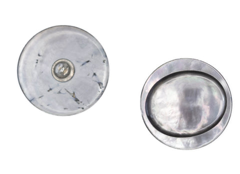 Trocas Perlmutt Knopf Öse pl-gr-260-grau