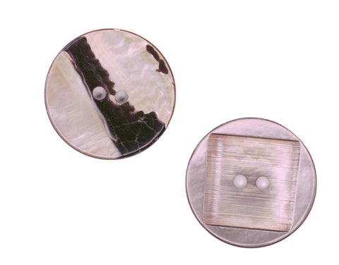 Makassar Perlmutt Knopf braun 2-Loch pl-gr-300