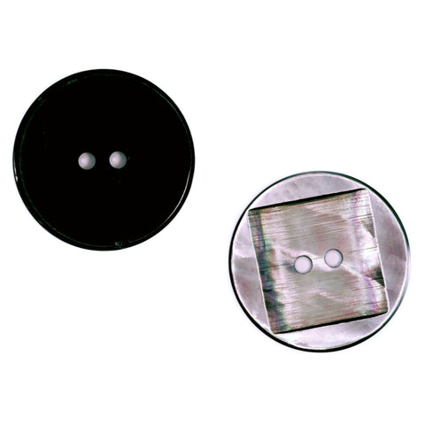 Makassar Perlmutt Knopf grau 2-Loch pl-gr-300