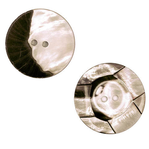 Makassar Perlmutt Knopf braun 2-Loch pl-gr-301