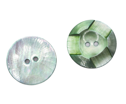 Makassar Perlmutt Knopf grün 2-Loch pl-gr-301