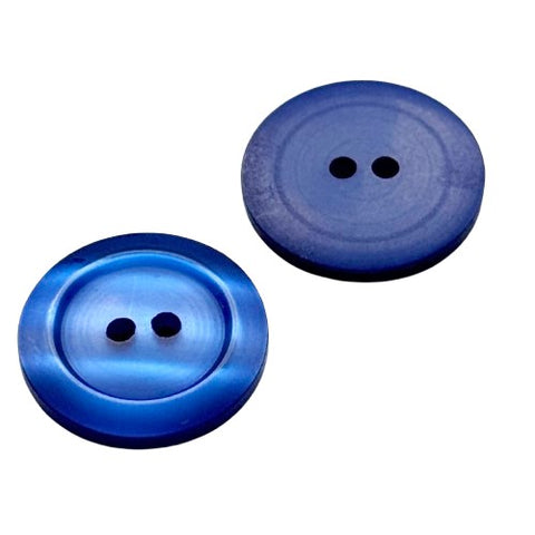 2-Loch Knöpfe aus Perlmuttimitat breiter Rand pli-40-blau