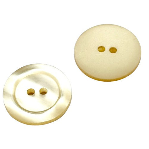2-Loch Knöpfe aus Perlmuttimitat breiter Rand pli-40-beige