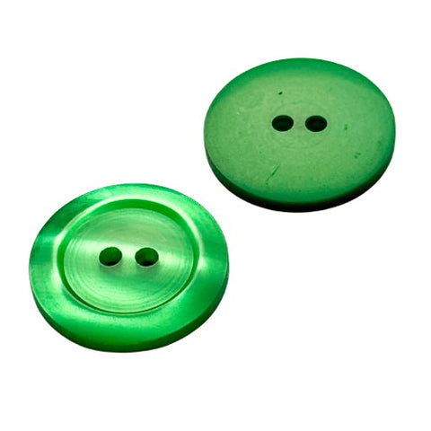 2-Loch Knöpfe aus Perlmuttimitat breiter Rand pli-40-grün