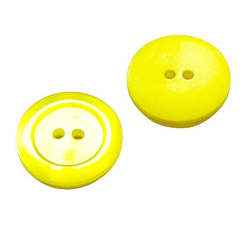 2-Loch Knöpfe aus Perlmuttimitat breiter Rand pli-40-gelb