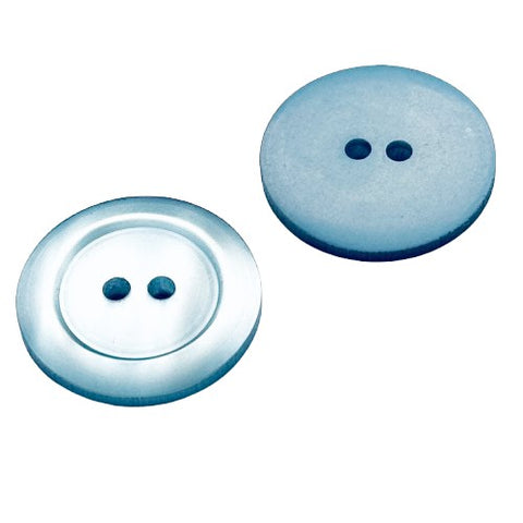 2-Loch Knöpfe aus Perlmuttimitat breiter Rand pli-40-hell-blau