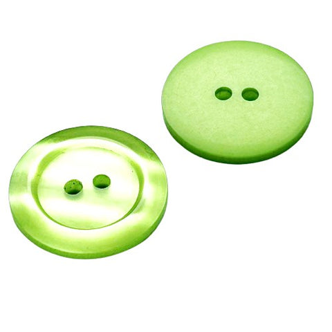 2-Loch Knöpfe aus Perlmuttimitat breiter Rand pli-40-hell-grün